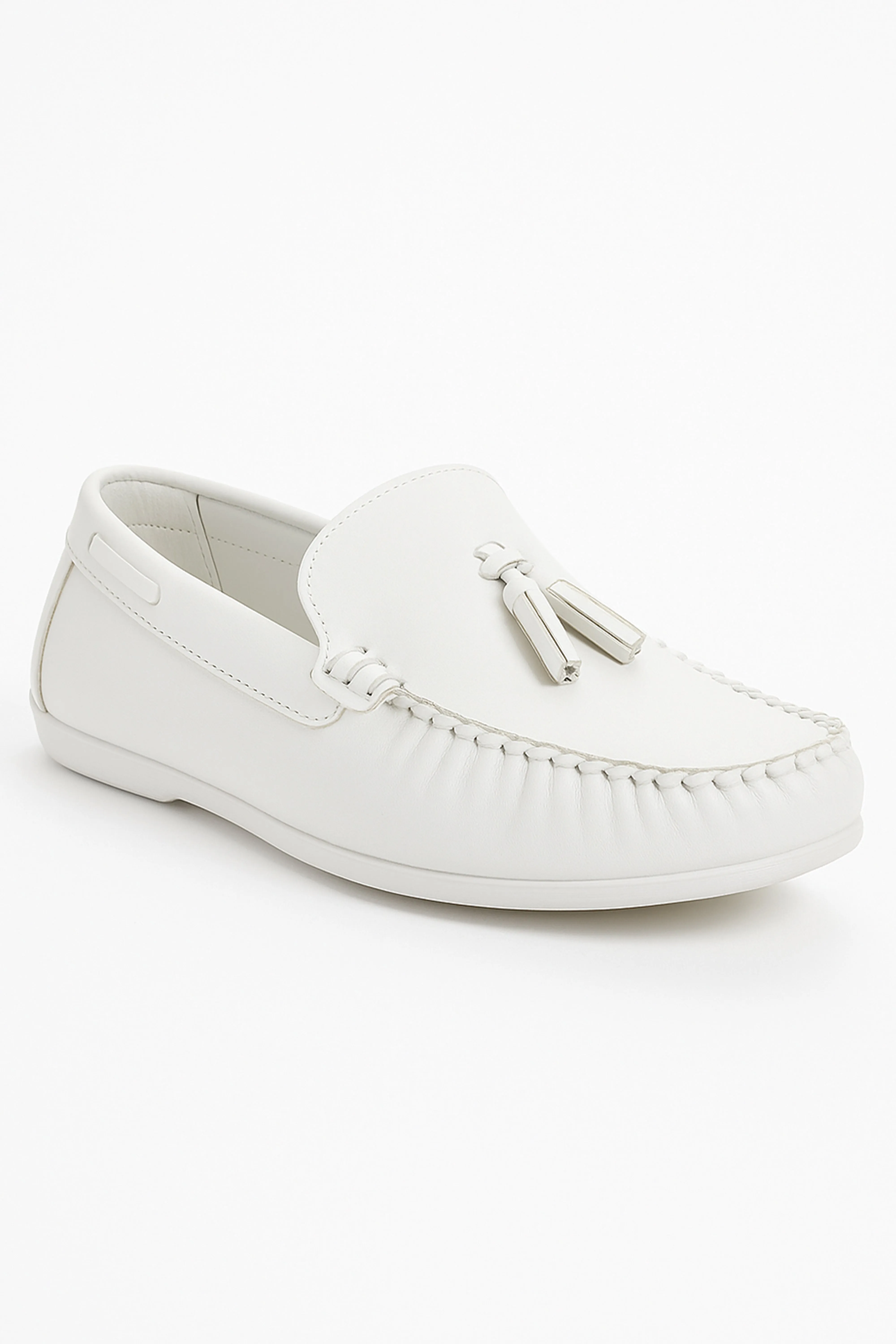 Boys Slip on Tassel Penny Loafer - ATHENS - White