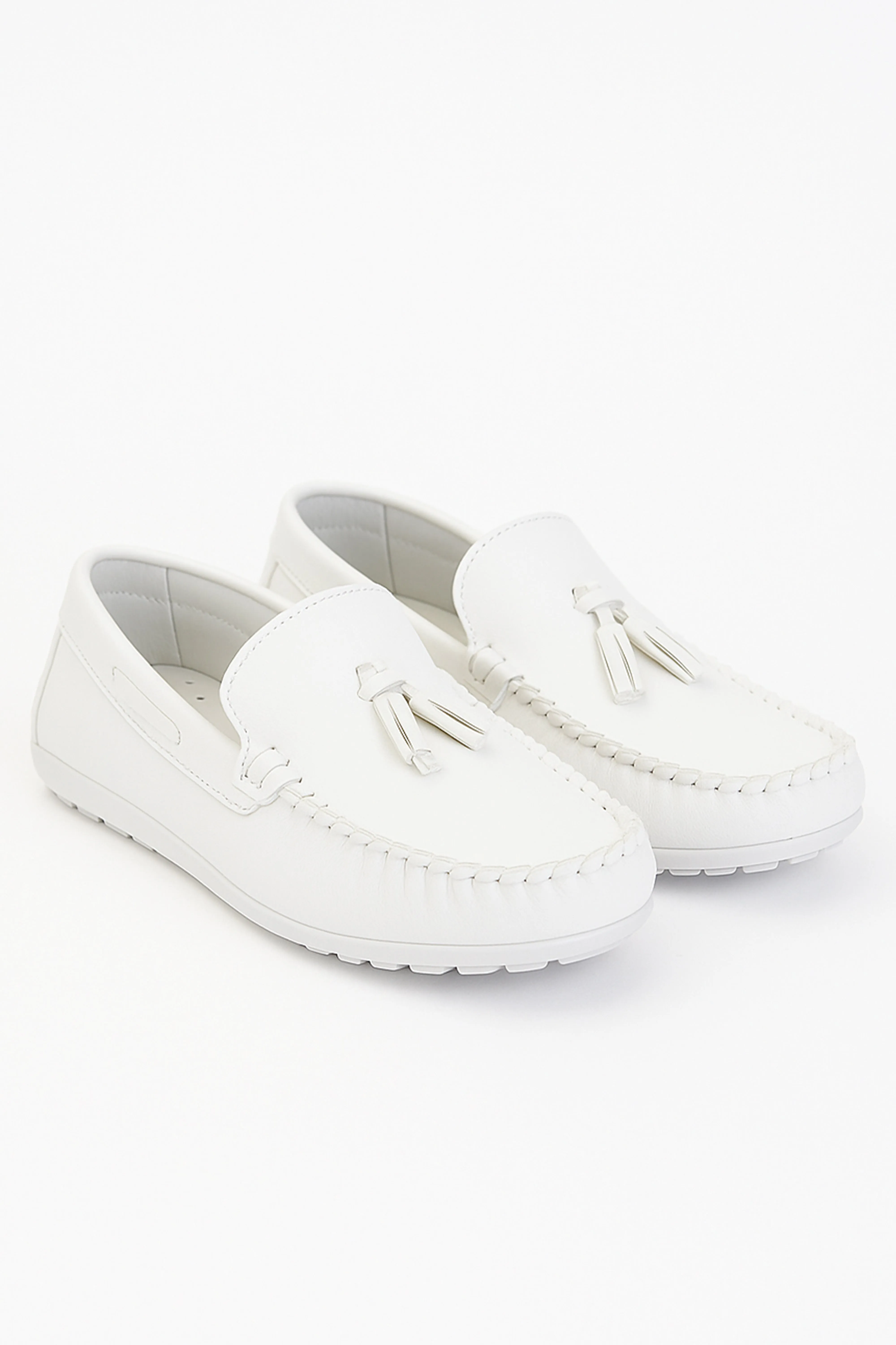 Boys Slip on Tassel Penny Loafer - ATHENS - White
