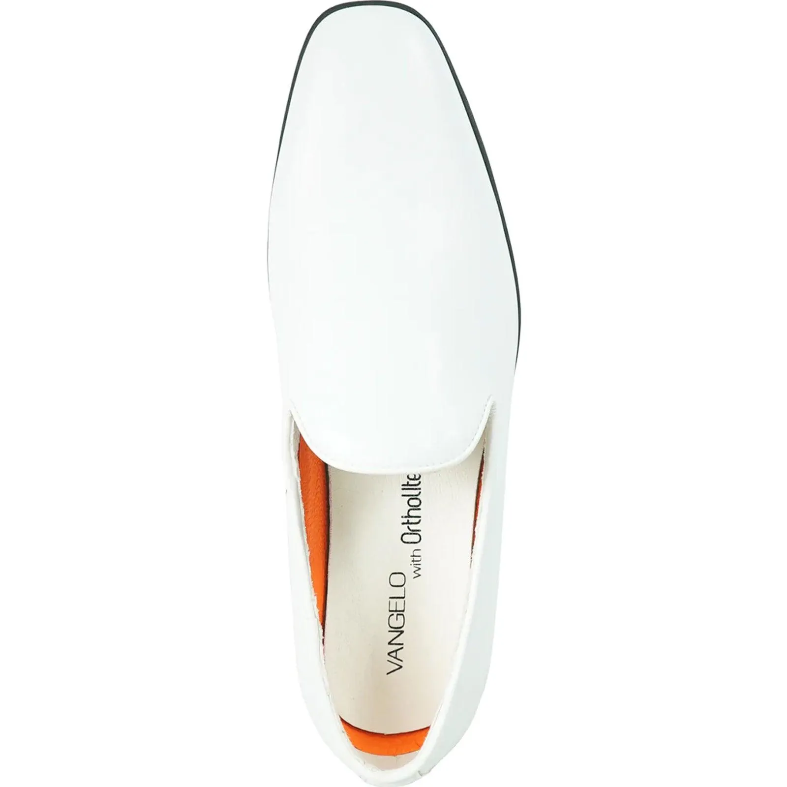Bravo White Mens Classic Plain Toe Dress Loafer Slip-On Shoes