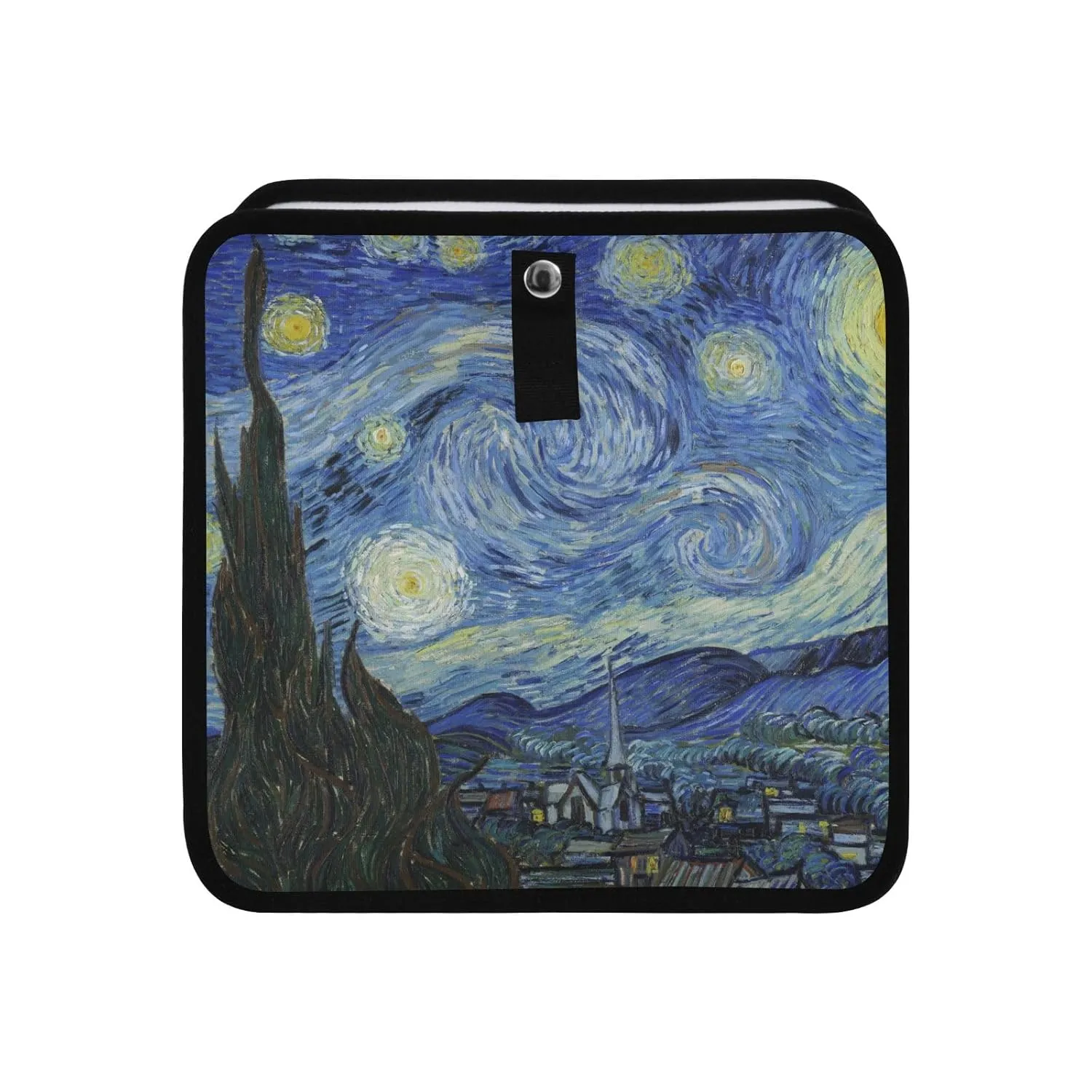 Car Trash Can Leakproof Car Garbage Can Waterproof Lining Trash Bag Bin Hanging Trash Bin Organizer Case for Car Trucks Vangogh Starry Night M