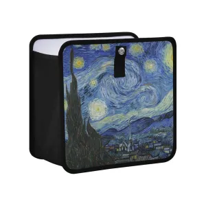 Car Trash Can Leakproof Car Garbage Can Waterproof Lining Trash Bag Bin Hanging Trash Bin Organizer Case for Car Trucks Vangogh Starry Night M