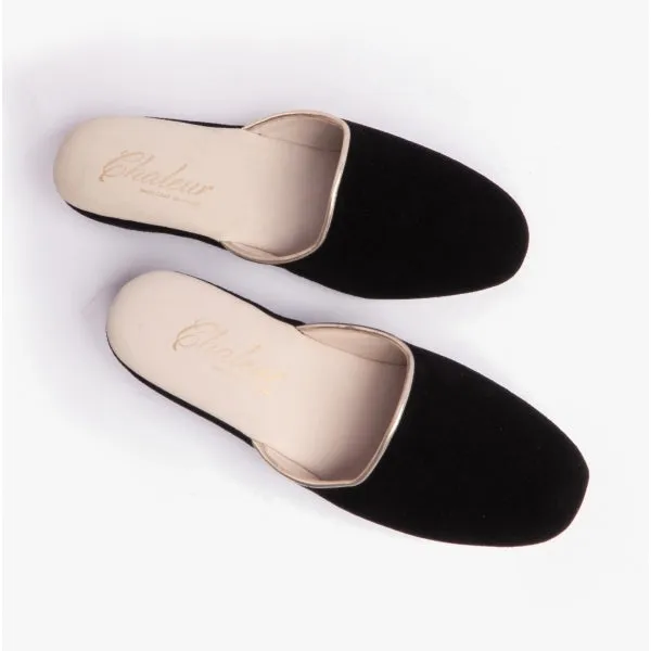 Chaleur EDDA Womens Mule Slippers Black