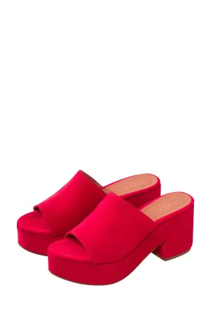 Chunky mule made from suede