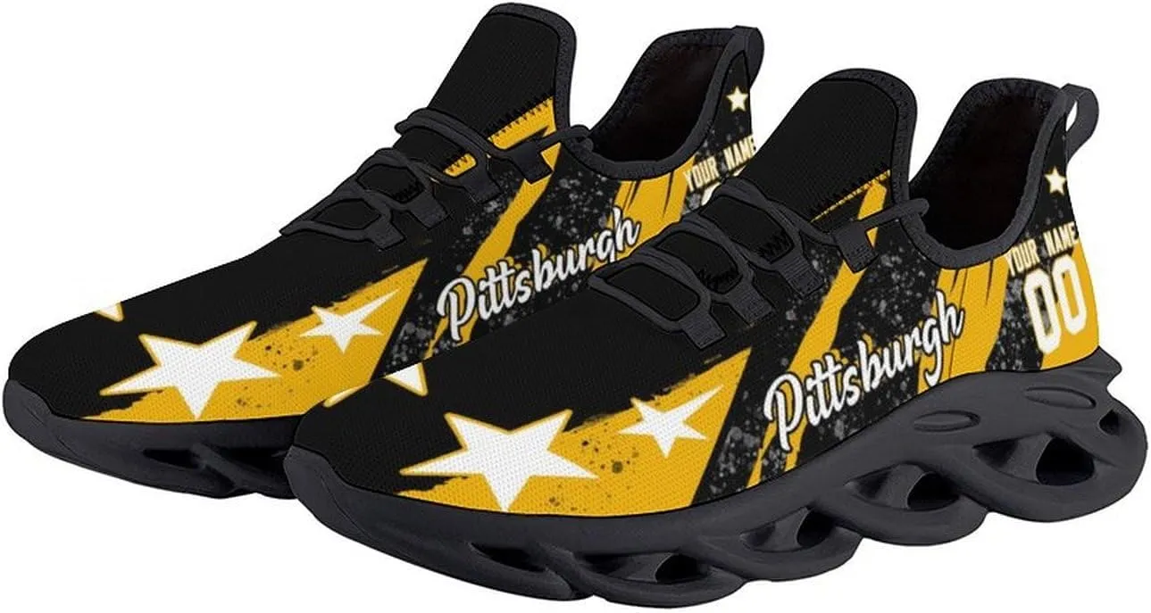 City Custom Football Flex Sneakers Personalized Name Number Athletic Shoes Fans Gifts Breathable Casual Shoes for Men Women
