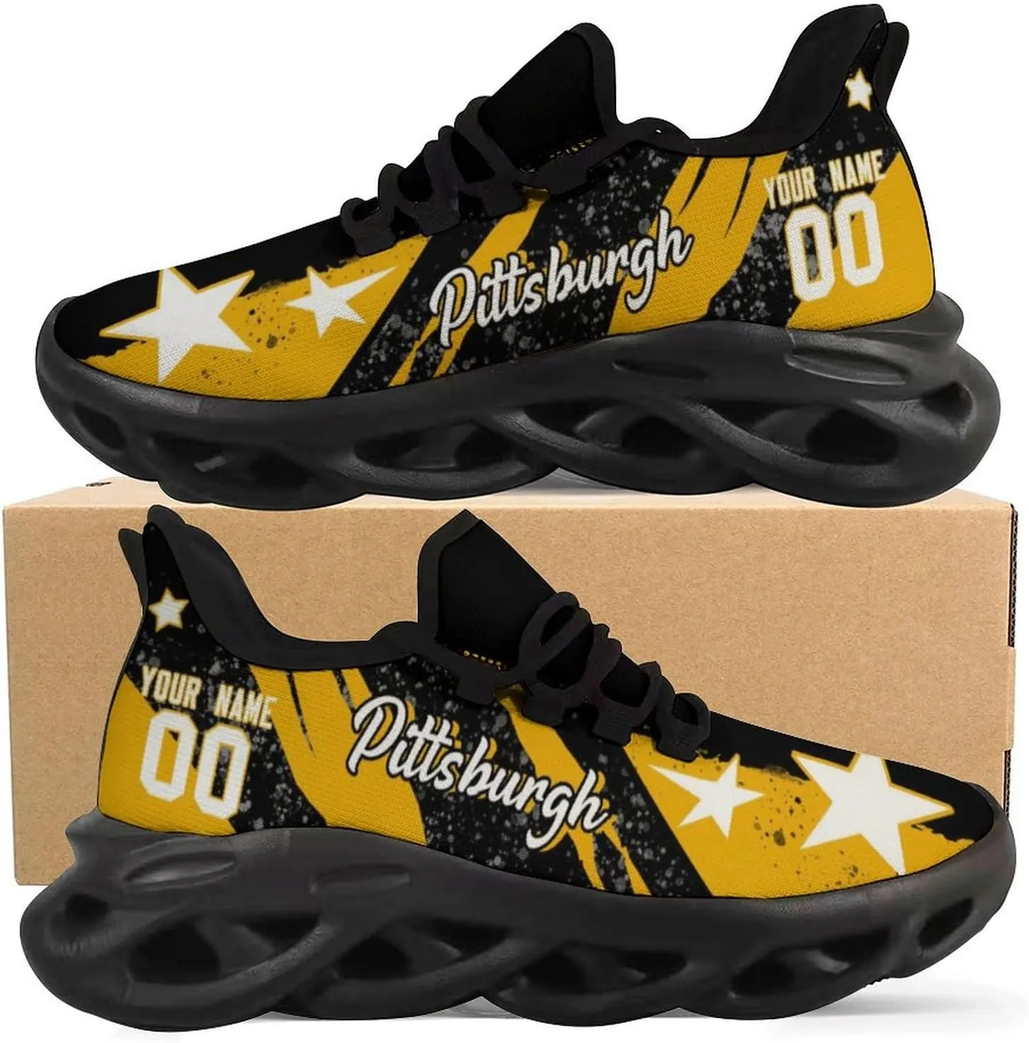 City Custom Football Flex Sneakers Personalized Name Number Athletic Shoes Fans Gifts Breathable Casual Shoes for Men Women