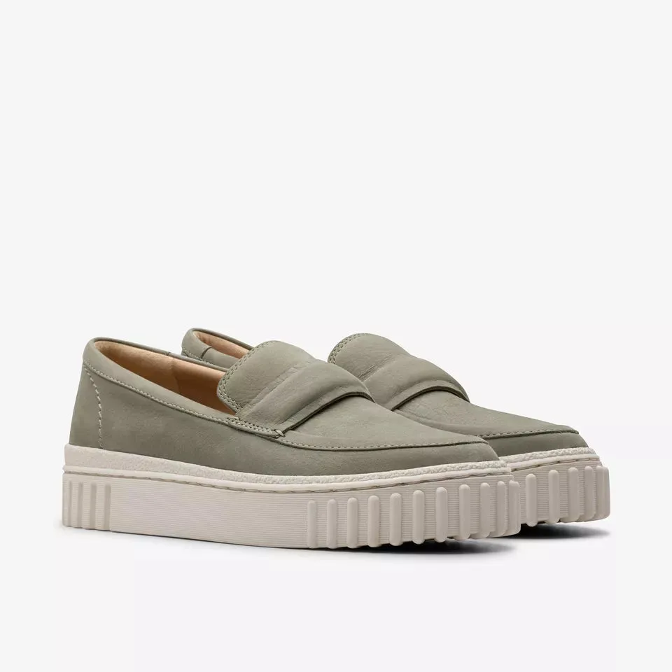 Clarks Women's Mayhill Cove Light Green Nubuck Leather 26181214