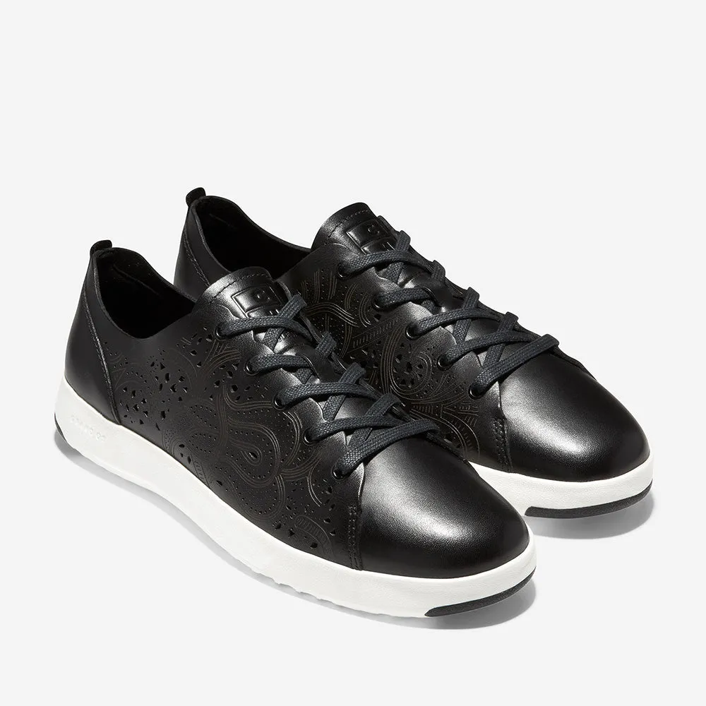 Cole Haan GrandPrø Tennis Laser Cut Sneaker Black/Black/Optic White