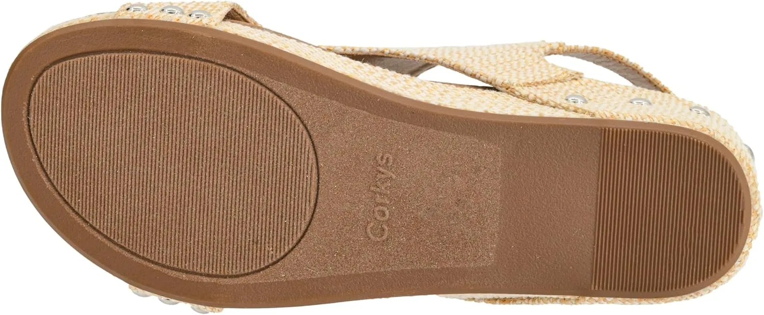 Corkys Footwear Women's Volta II Wedge Sandal - 2 Inch Cushioned Wedge, Hook & Loop Closure for Comfort & Style, Perfect for Casual & Dressy Outfits, All Day Wear