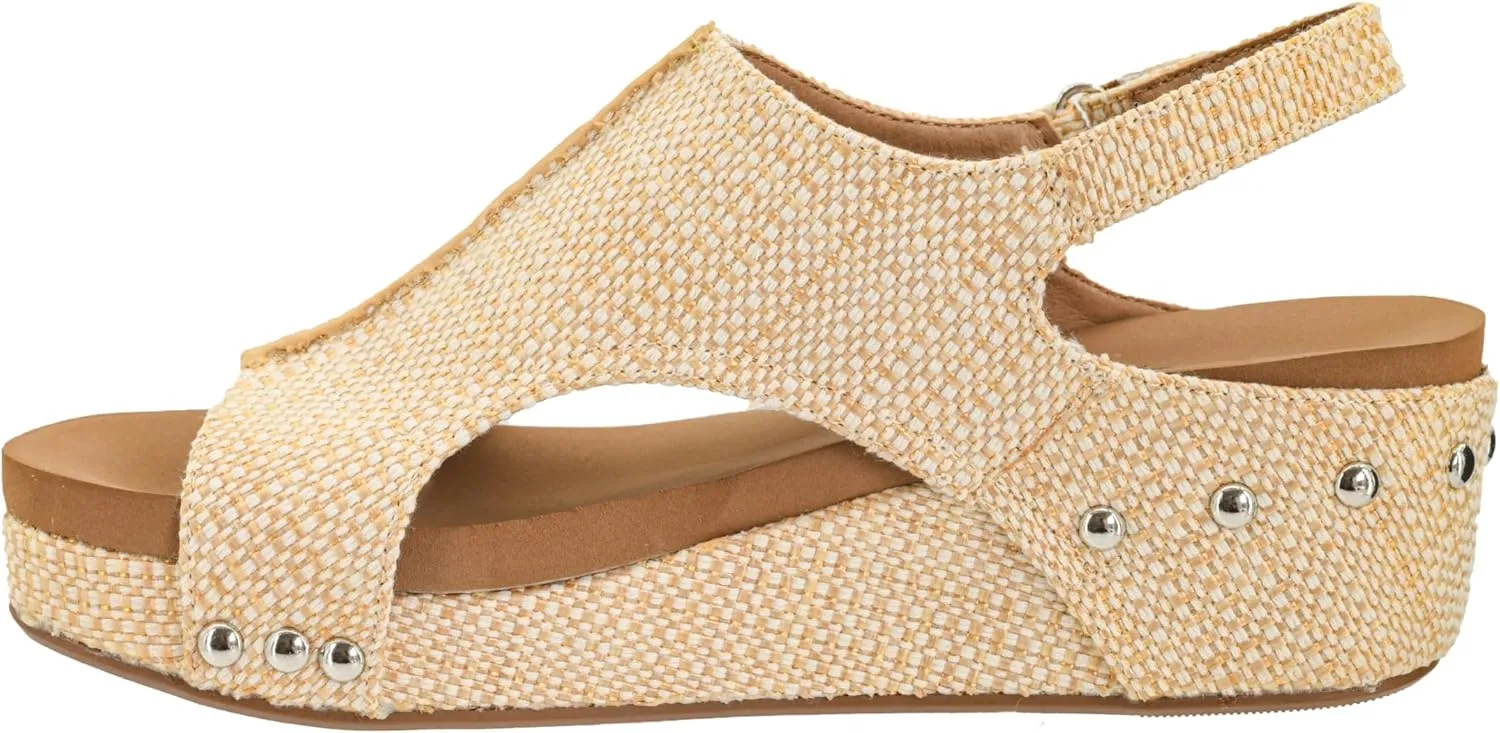 Corkys Footwear Women's Volta II Wedge Sandal - 2 Inch Cushioned Wedge, Hook & Loop Closure for Comfort & Style, Perfect for Casual & Dressy Outfits, All Day Wear