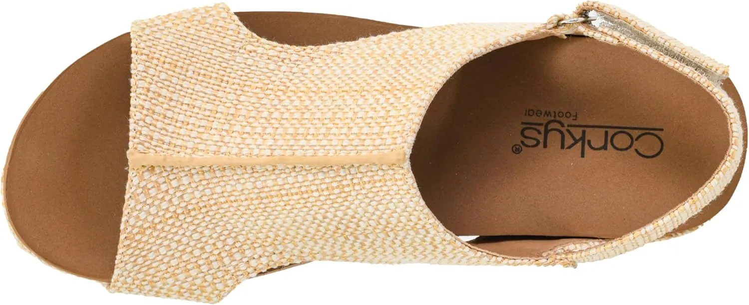 Corkys Footwear Women's Volta II Wedge Sandal - 2 Inch Cushioned Wedge, Hook & Loop Closure for Comfort & Style, Perfect for Casual & Dressy Outfits, All Day Wear