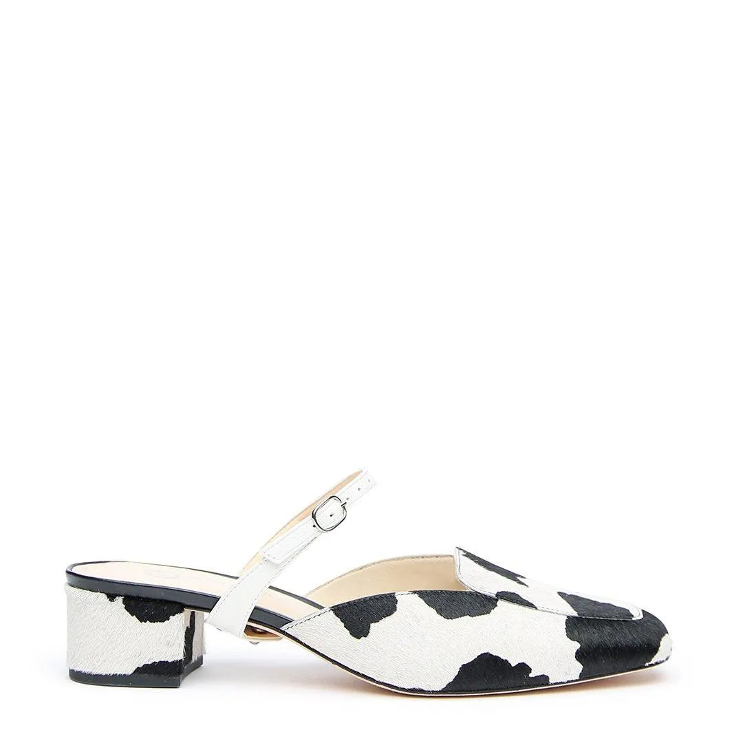 Cow Loafer   White Twiggy Strap
