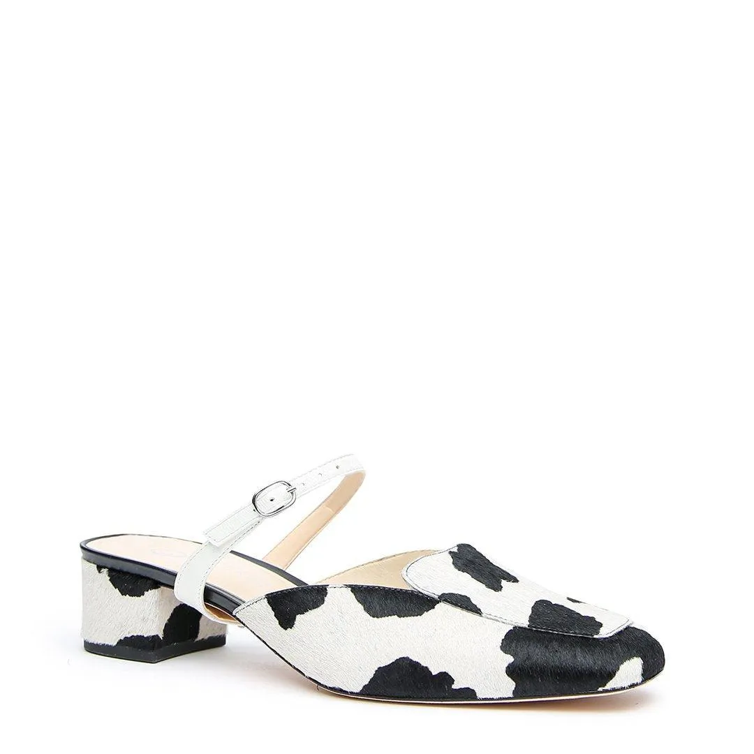 Cow Loafer   White Twiggy Strap