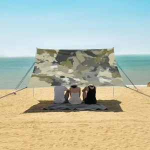 Creative Camouflage Pattern Beach Camping Tent Sun Shelter for Whole Family, Beach Shade Canopy with UPF50  UV Protection,Easy Set Up and Carry,Outdoor Shade for Trips, Fishing, Backyard Fun Pi