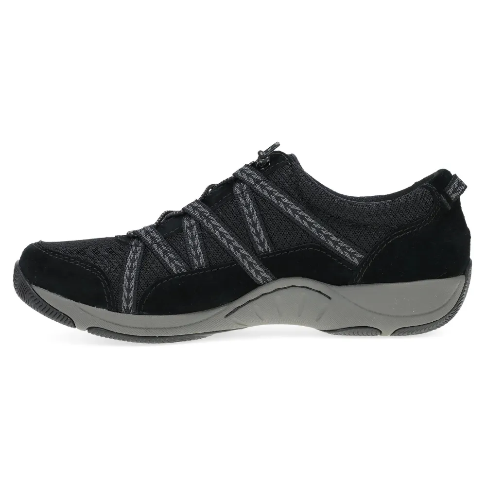 Dansko Harlyn Black/Black Suede Wide Sneaker (Women's)