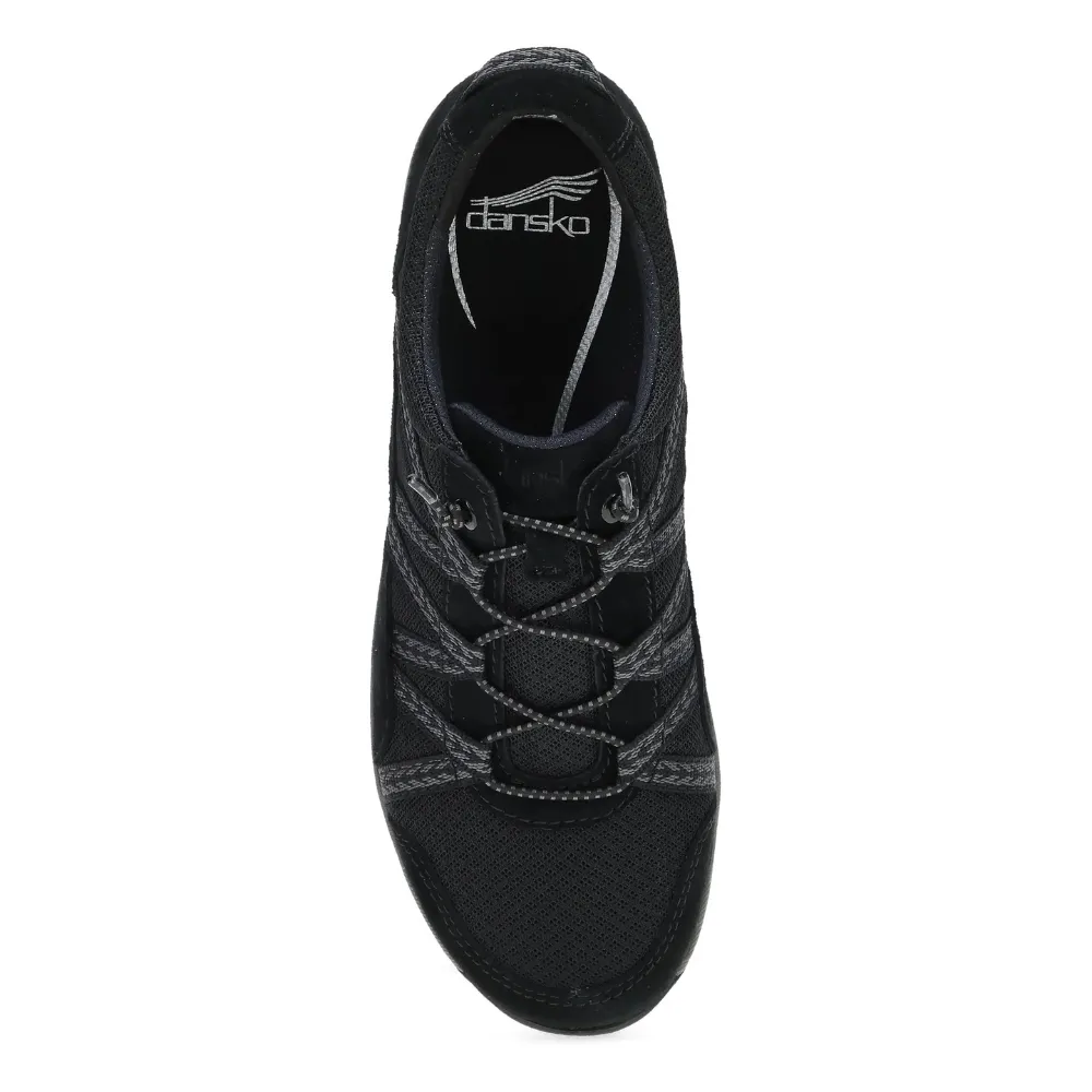 Dansko Harlyn Black/Black Suede Wide Sneaker (Women's)
