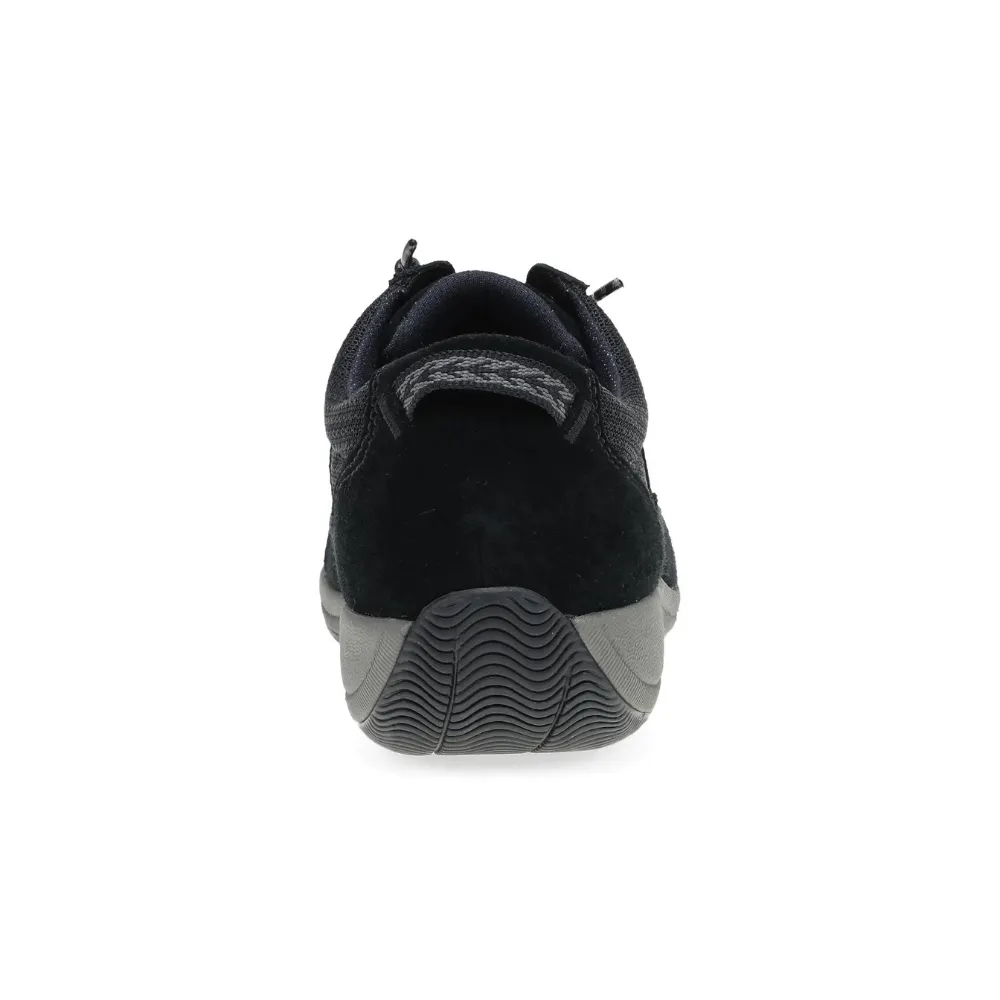 Dansko Harlyn Black/Black Suede Wide Sneaker (Women's)