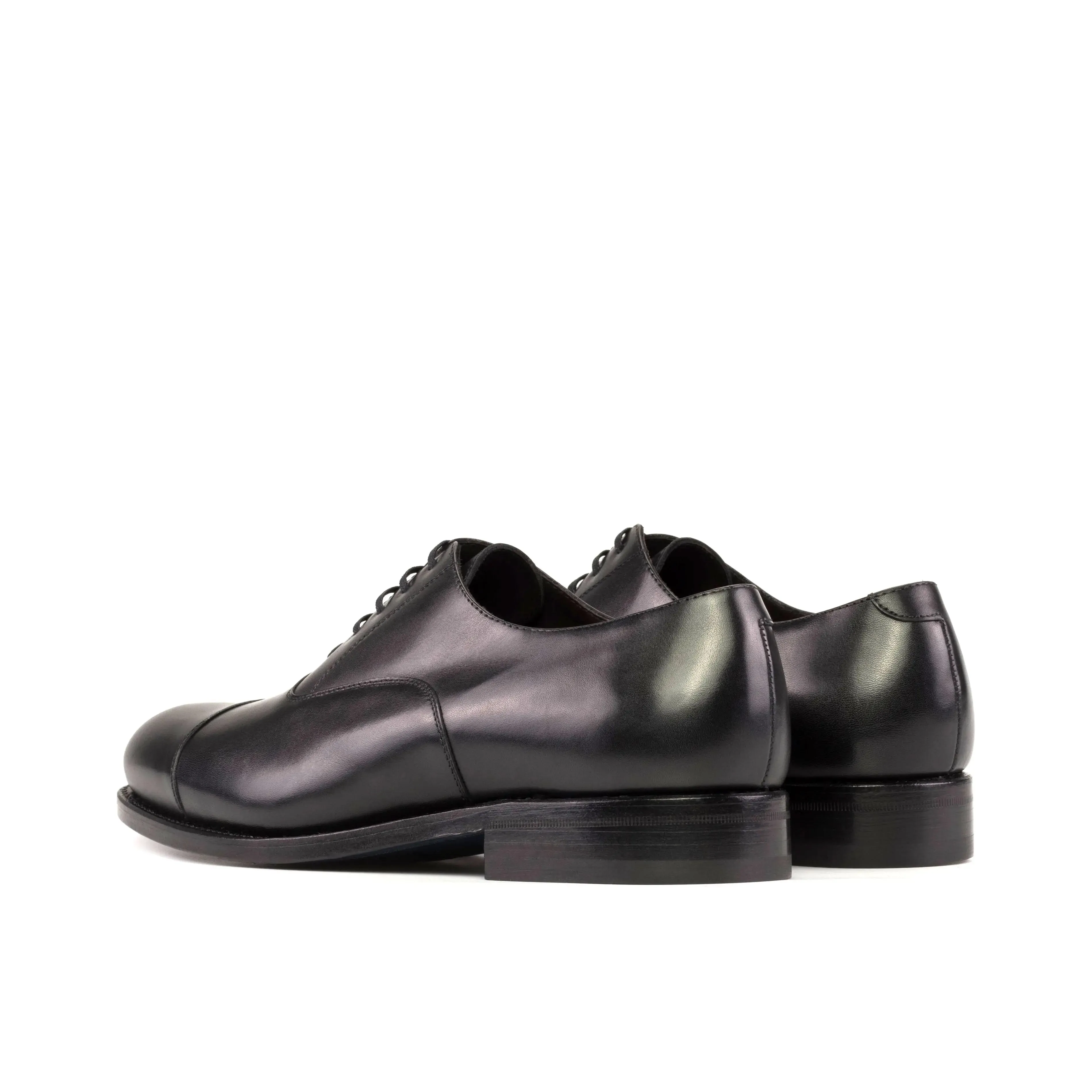 DapperFam Rafael in Black Men's Italian Leather Oxford