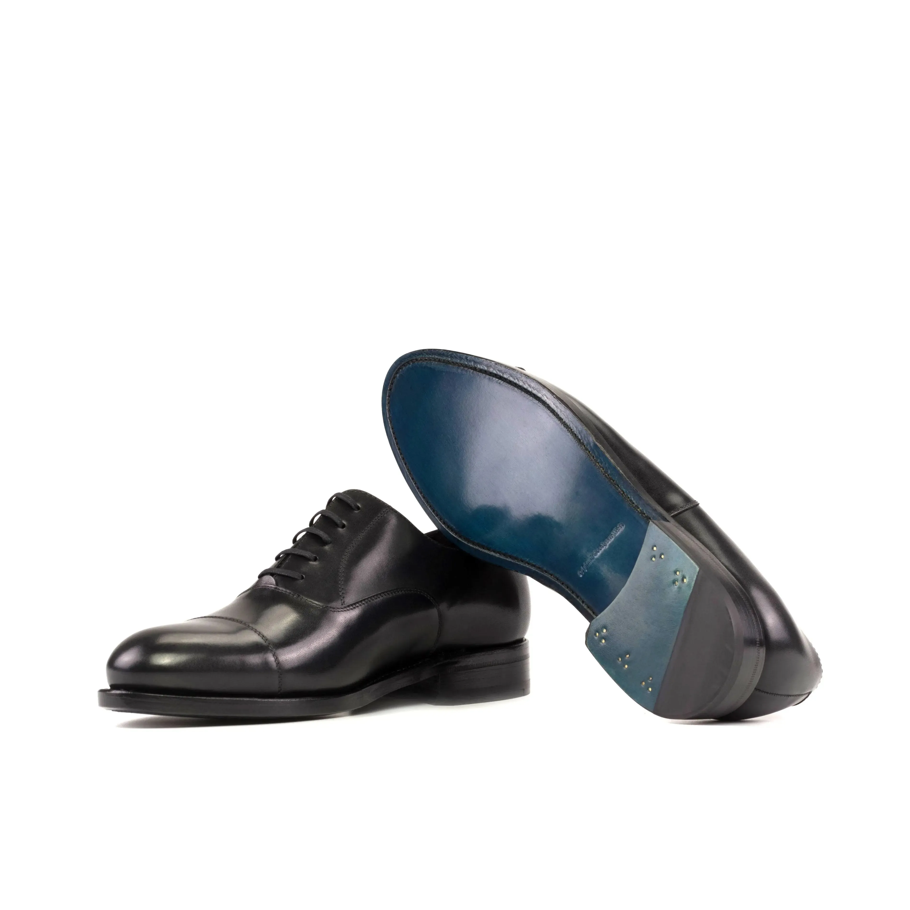 DapperFam Rafael in Black Men's Italian Leather Oxford
