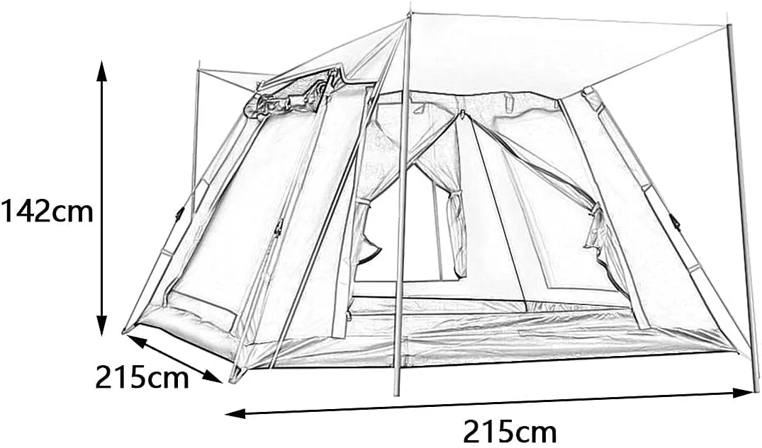 Dome Camping Tent 3-5 Person 4 Season Double Layers Waterproof Anti-UV Windproof Tents Family Outdoor Camping Tent