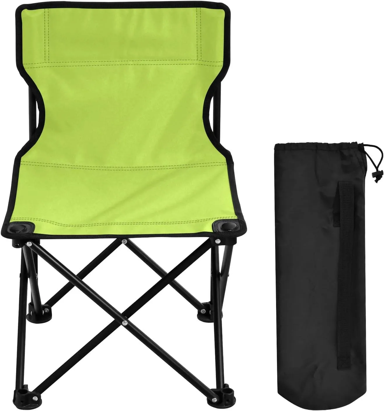 DOMIKING Neon Yellow Kids' Portable Camping Chairs for Outdoor Lawn Chair with Carry Bag Folding Chair for Travel Camping Hiking