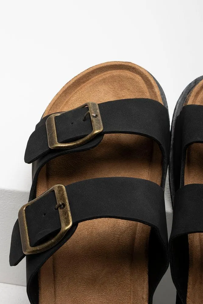 Double Strap Sandal Black