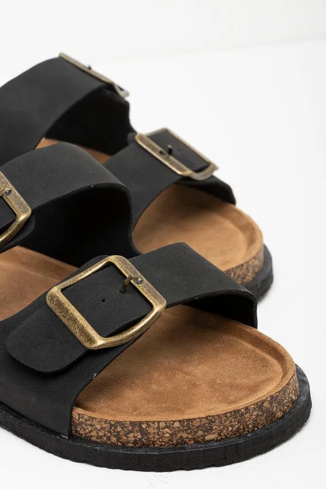 Double Strap Sandal Black