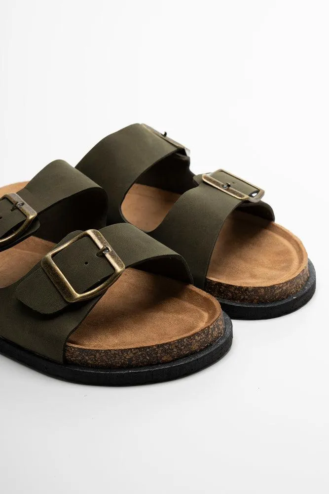 Double Strap Sandal Green