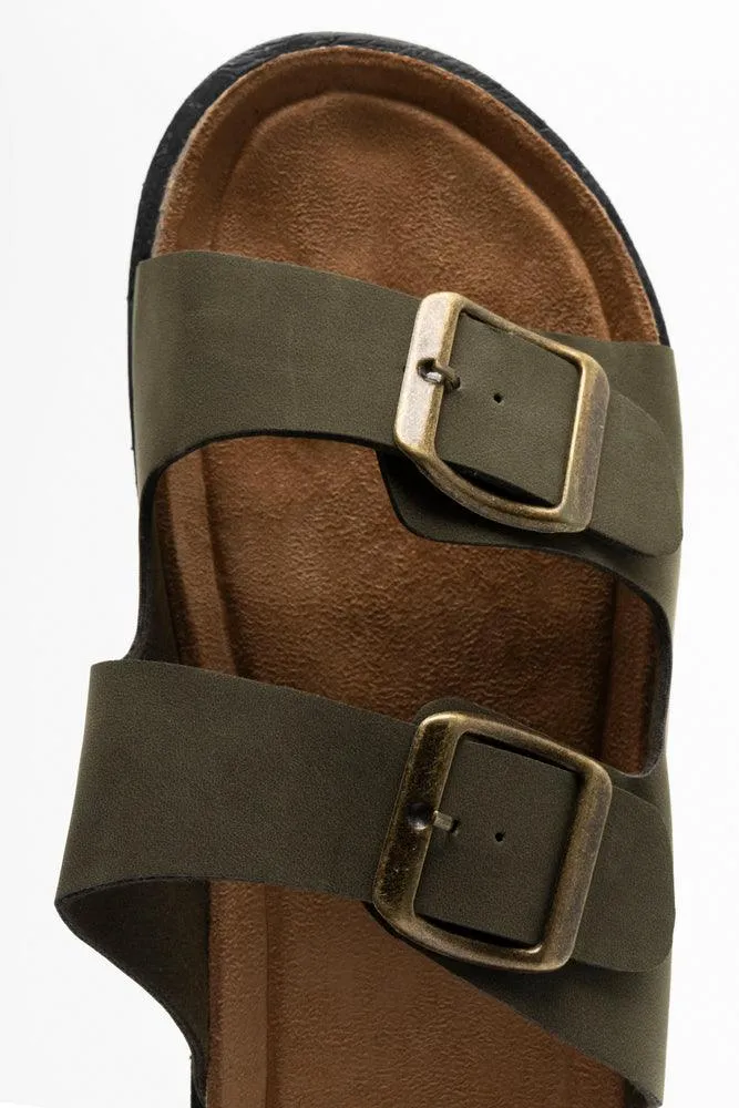 Double Strap Sandal Green