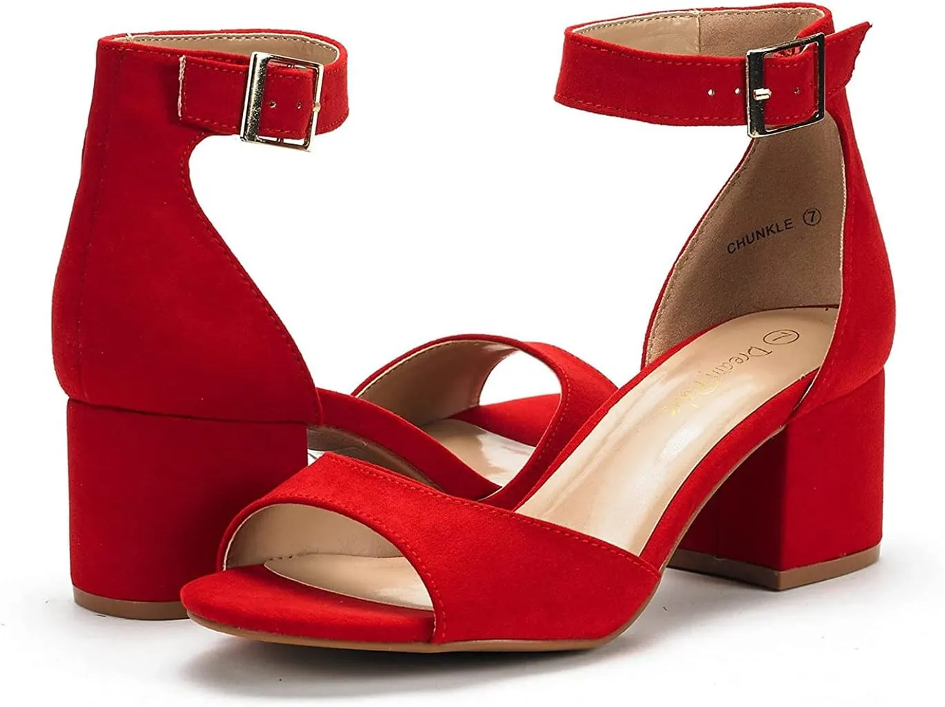 DREAM PAIRS Womens Heel Ssandals, Chunkle Fashion Low Heel Pump Ankle Strap Dress Sandal