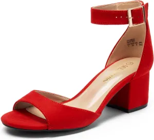 DREAM PAIRS Womens Heel Ssandals, Chunkle Fashion Low Heel Pump Ankle Strap Dress Sandal