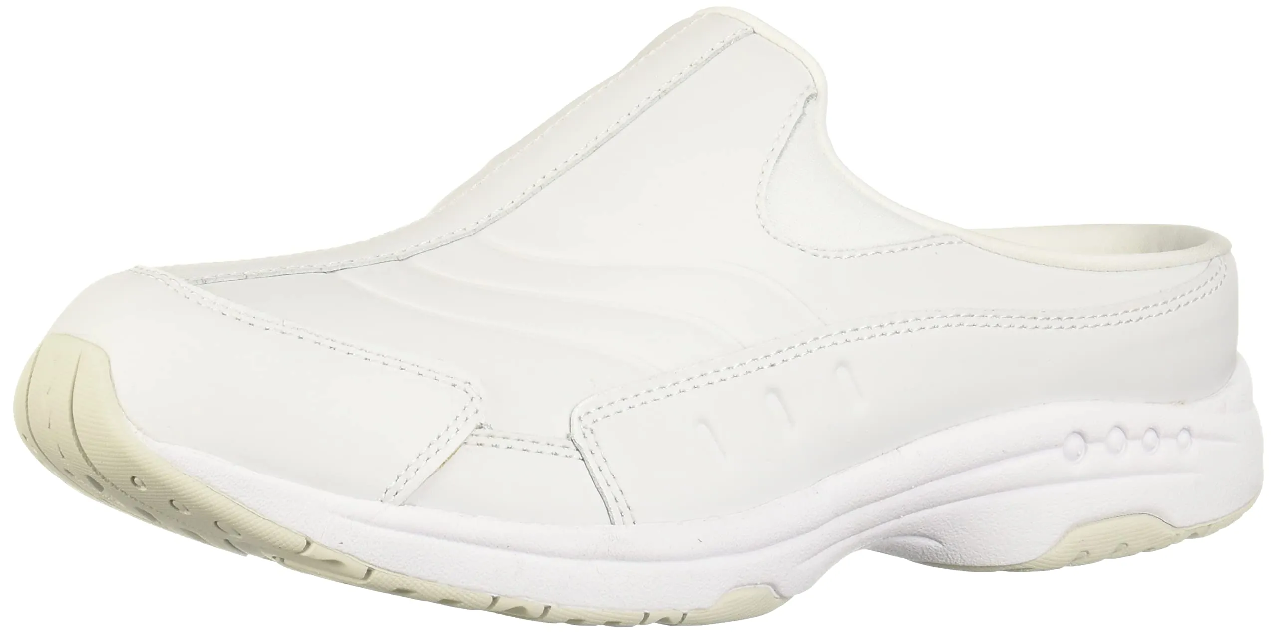 Easy Spirit Women's Tourguide Mule, White Leather, 7.5 Wide