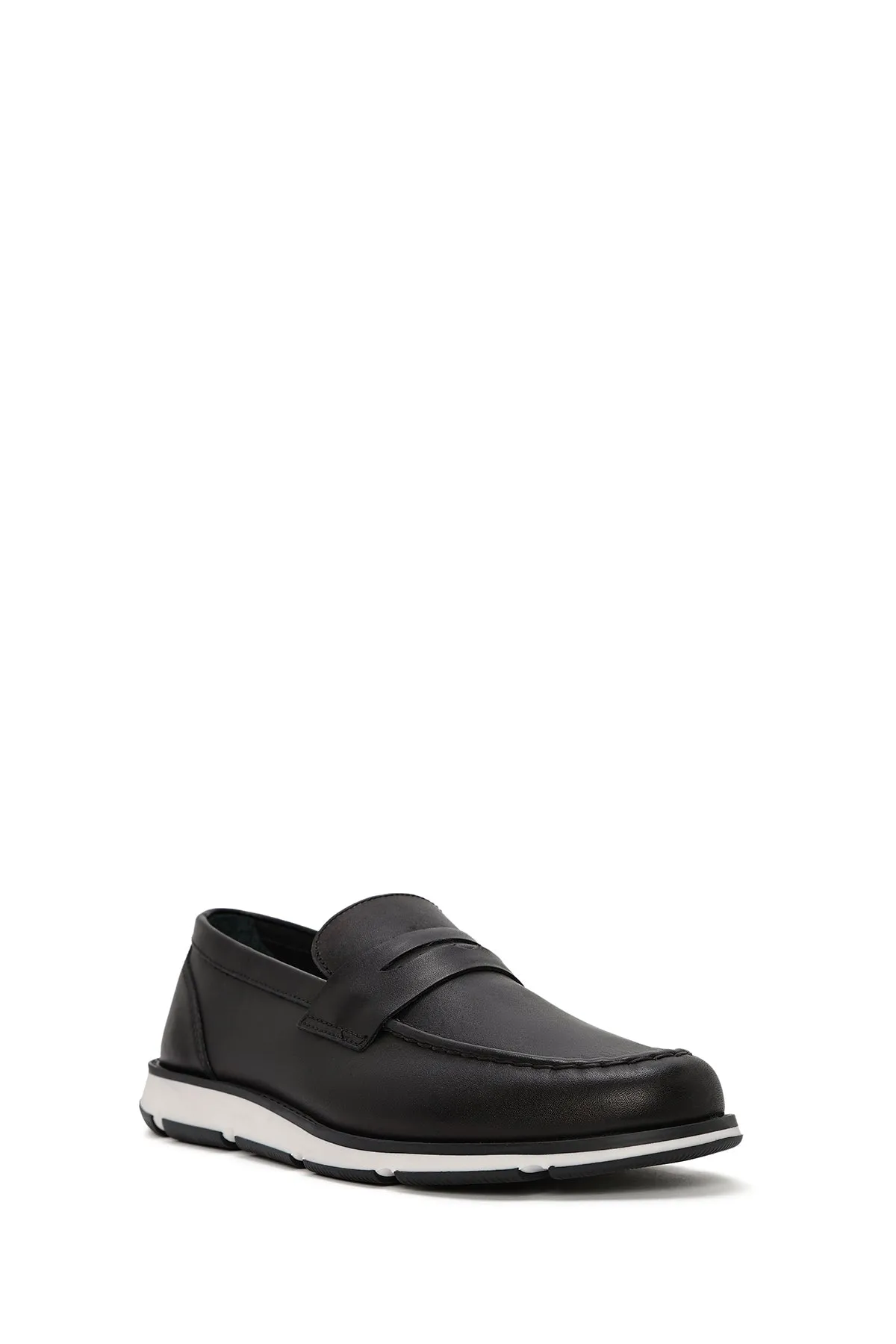 Erkek Siyah Deri Casual Loafer