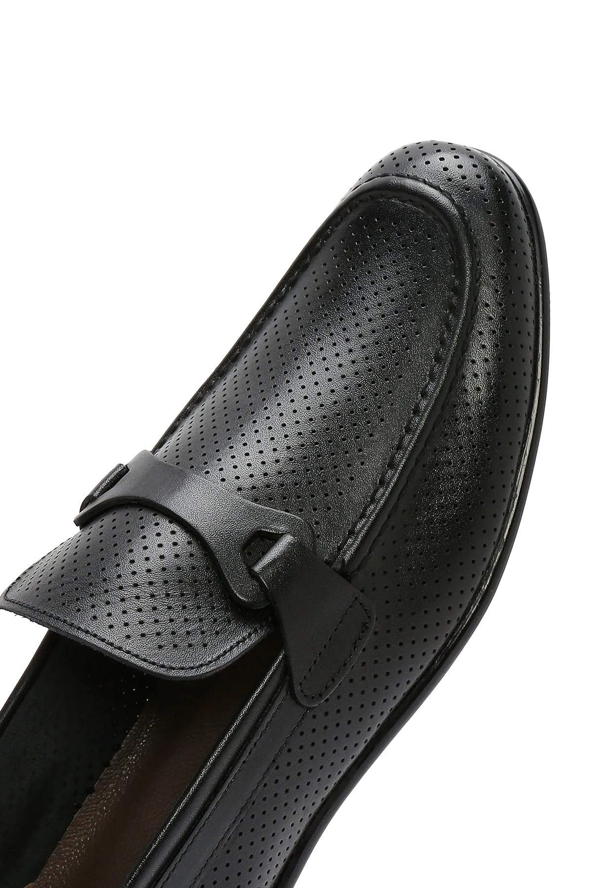 Erkek Siyah Deri Klasik Loafer