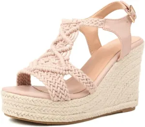 Espadrille Wedge Sandals for Women Comfortable Strappy Platform Sandals Casual Summer Shoes