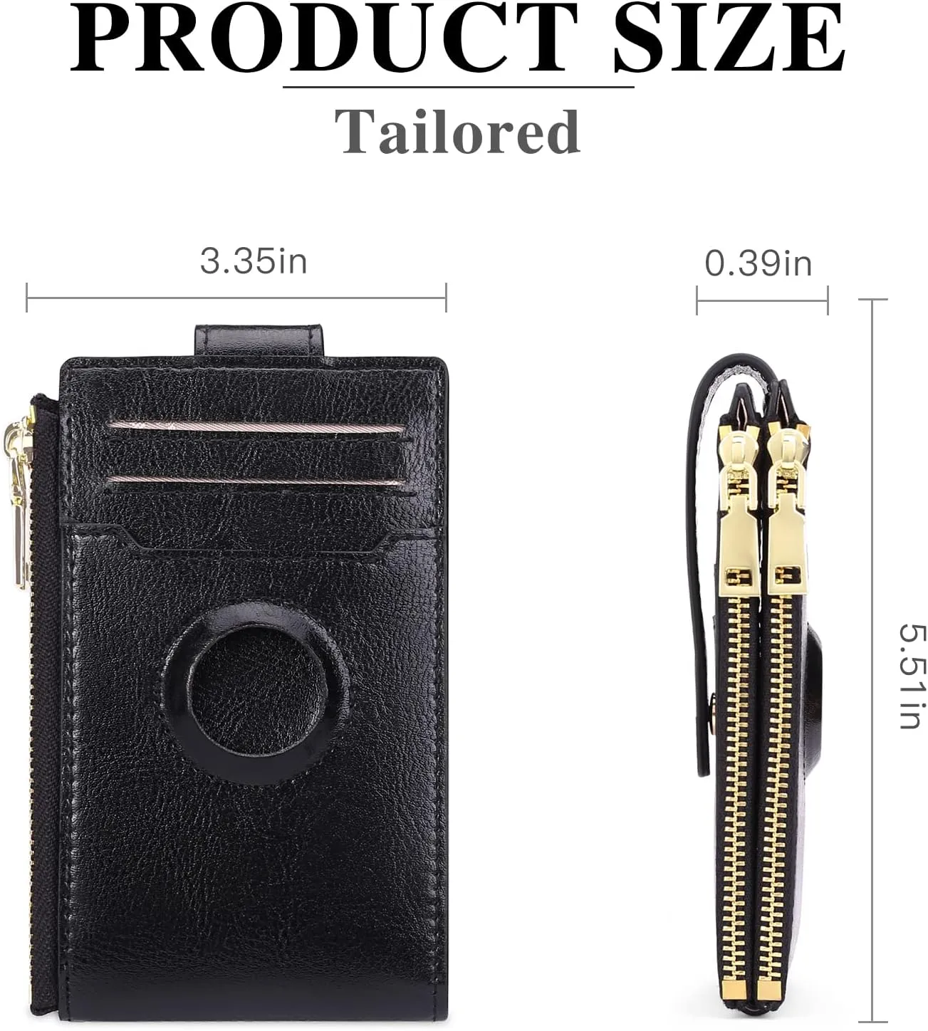 FALAN MULE Womens AirTag Wallet Genuine Leahter Bifold Credit Card Holder with Built-in Integrated Case for AirTag