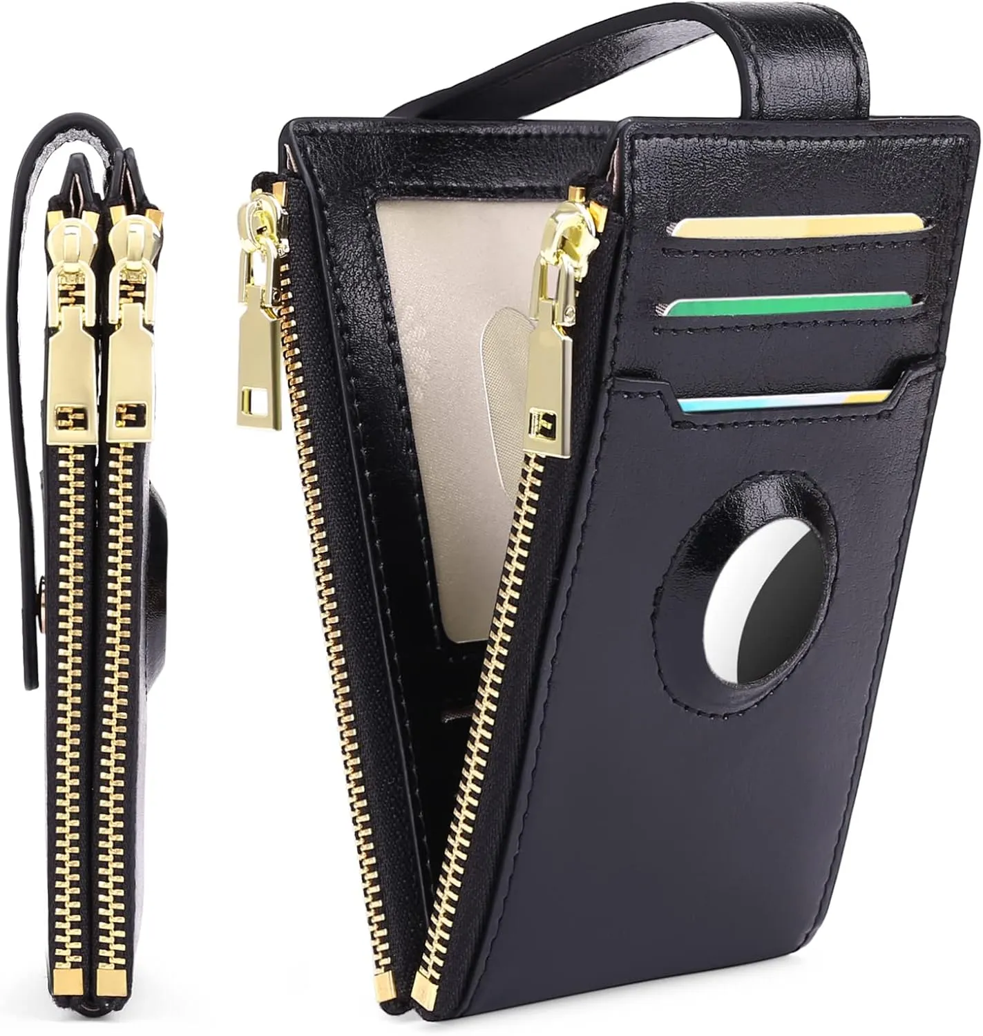 FALAN MULE Womens AirTag Wallet Genuine Leahter Bifold Credit Card Holder with Built-in Integrated Case for AirTag