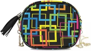 Fashion Trend Women Mosaic of Seamless Pattern Crossbody Handbags Classic Solid Shoulder Bag Stylish Tote for Ladies