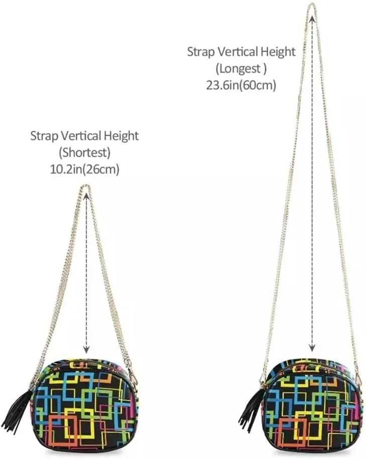 Fashion Trend Women Mosaic of Seamless Pattern Crossbody Handbags Classic Solid Shoulder Bag Stylish Tote for Ladies