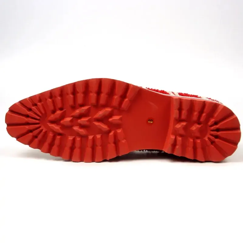 Fiesso FI-7452 Red Slip on Loafers