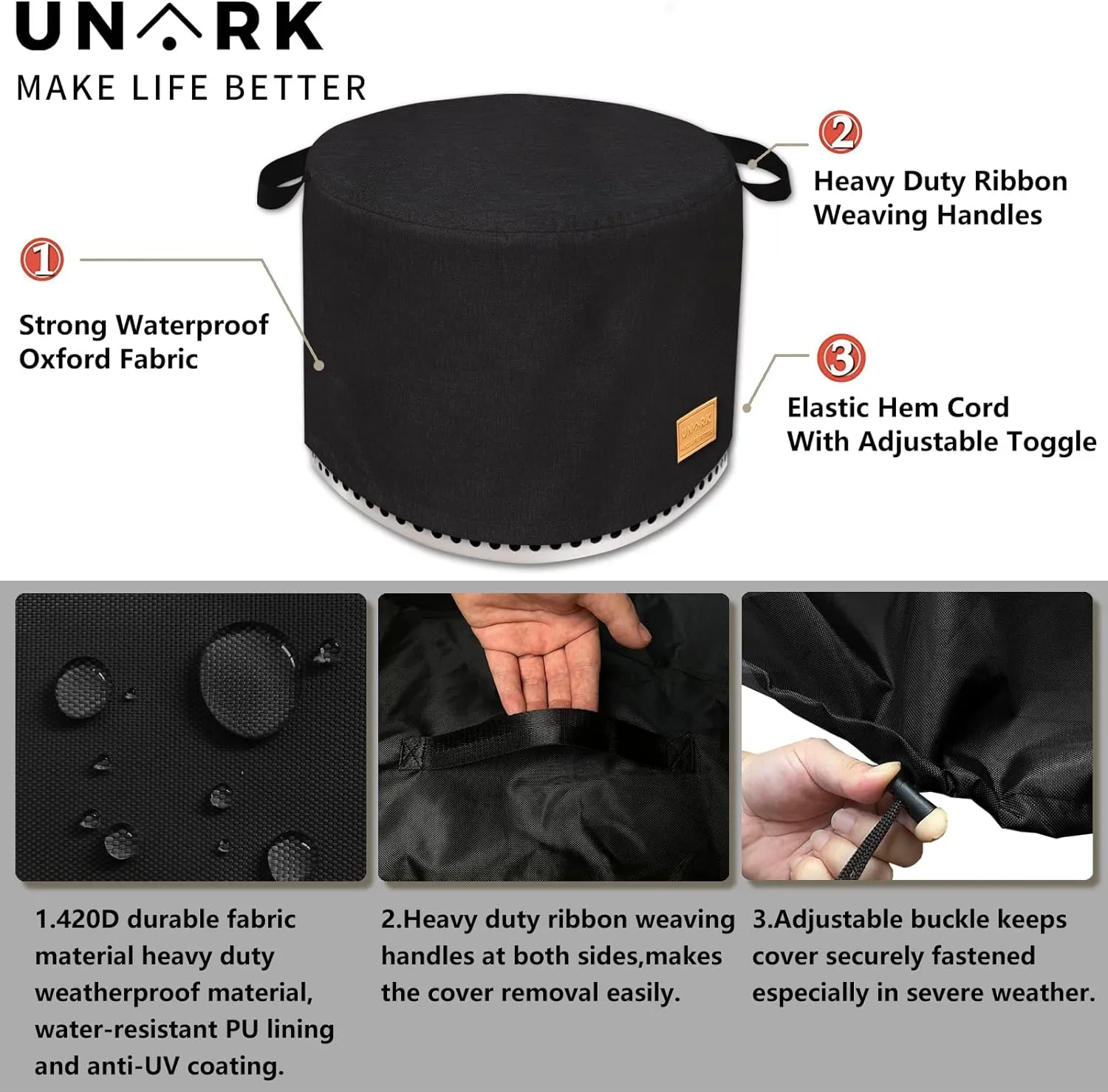 Fire Pit Cover For Solo Stove Cover Yukon 27 Inch ,Solo Stove Yukon Cover Yukon Solo Stove Cover,Solo Yukon Cover,Heavy Waterproof Protective Solo Stove Accessories,Solo Stove Yukon Cover (Black)