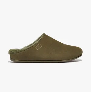 FitFlop CHRISSIE SHEARLING Womens Suede Slippers Mossy