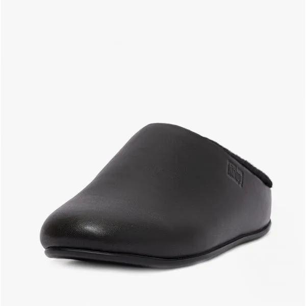 FitFlop CHRISSIE Womens Leather Mule Slippers All Black