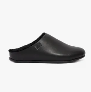 FitFlop CHRISSIE Womens Leather Mule Slippers All Black