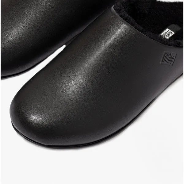 FitFlop CHRISSIE Womens Leather Mule Slippers All Black