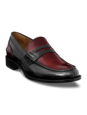Freeman Penny Loafer - Black/burgundy