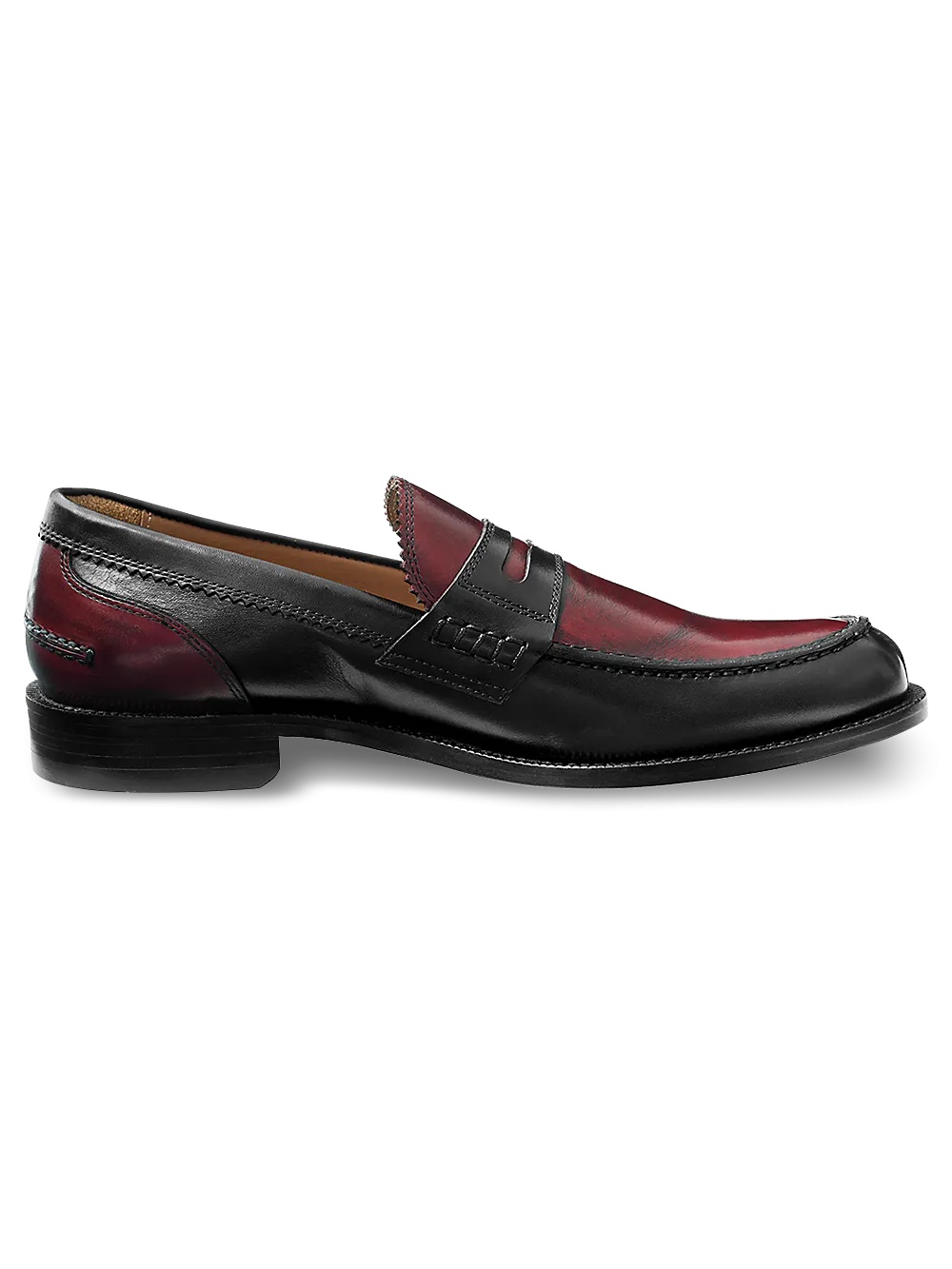 Freeman Penny Loafer - Black/burgundy