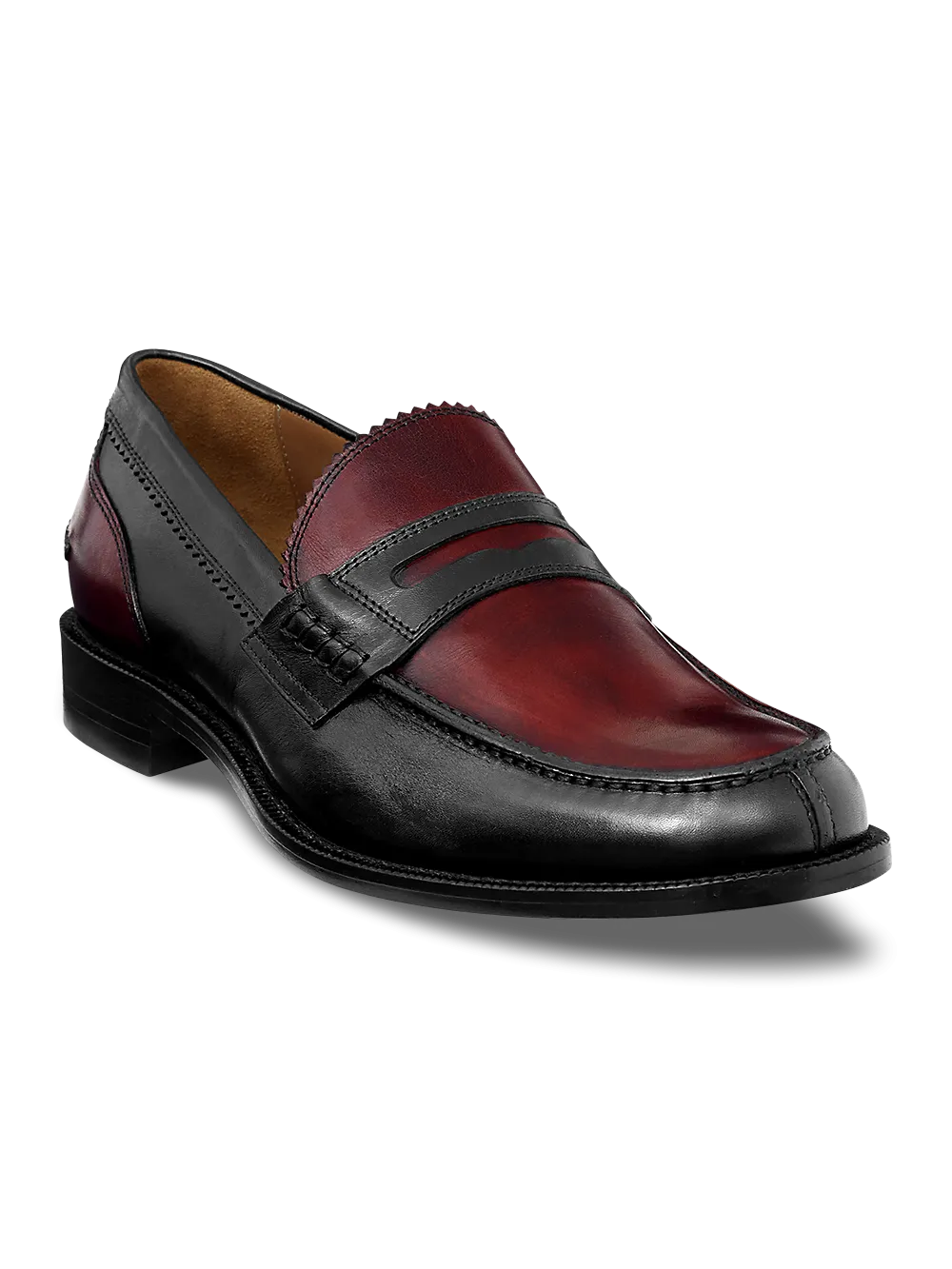 Freeman Penny Loafer - Black/burgundy