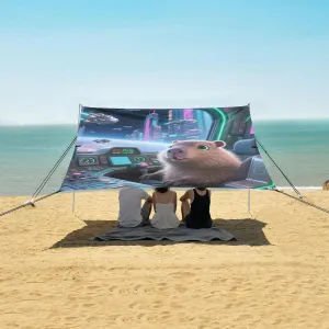 Future World Capybara Beach Camping Tent Sun Shelter for Whole Family, Beach Shade Canopy with UPF50  UV Protection,Easy Set Up and Carry,Outdoor Shade for Trips, Fishing, Backyard Fun Picnics