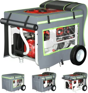 Generator Covers While Running,28"L x 20"W x 20"H Heavy Duty Waterproof Generator Covers for Outside,With Tool Bag And Visual Operation Window,Suitable for 3000W-5000W Frame Generator（Gray）