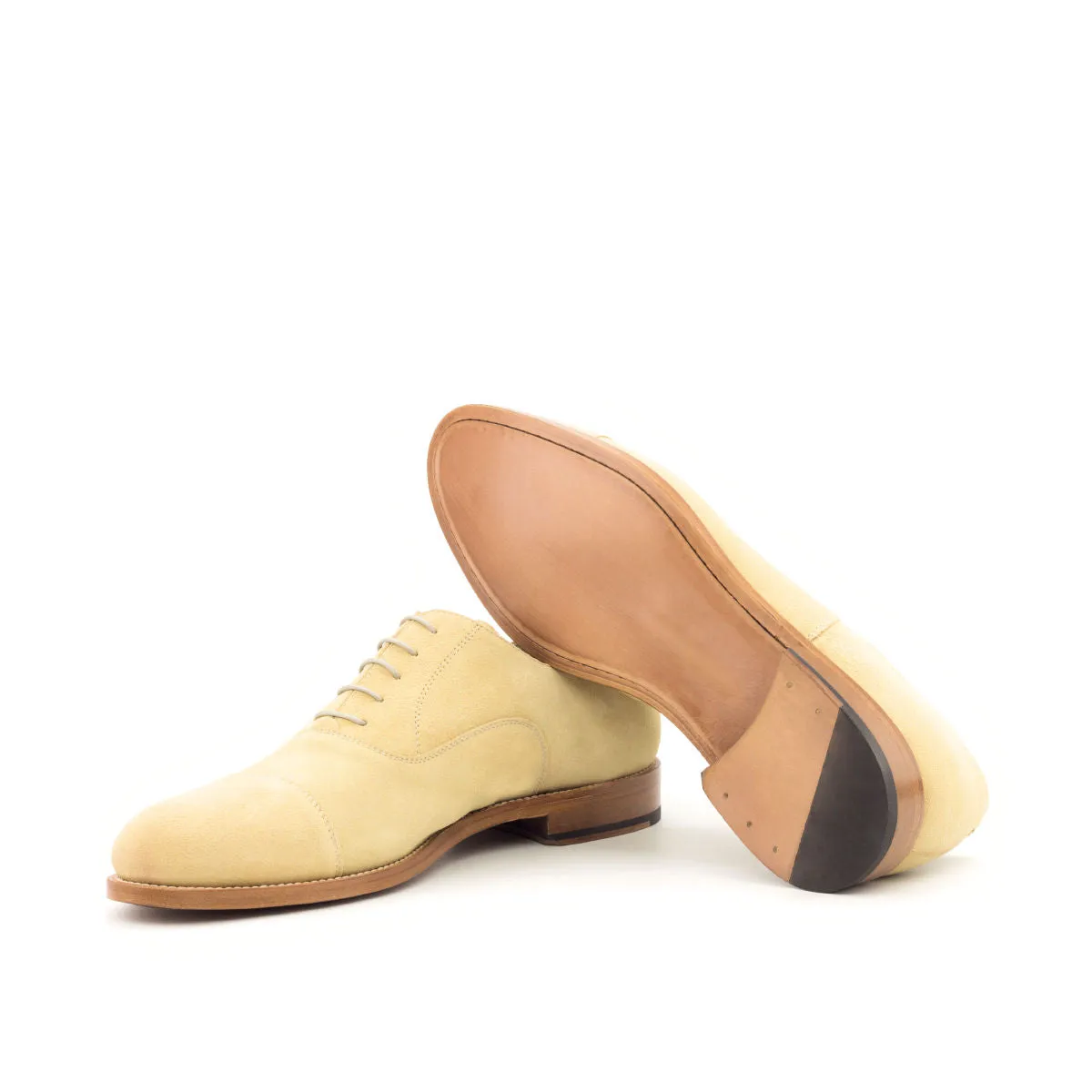Gentlemen Oxford in Sand Lux Suede Leather with Goodyear Welt